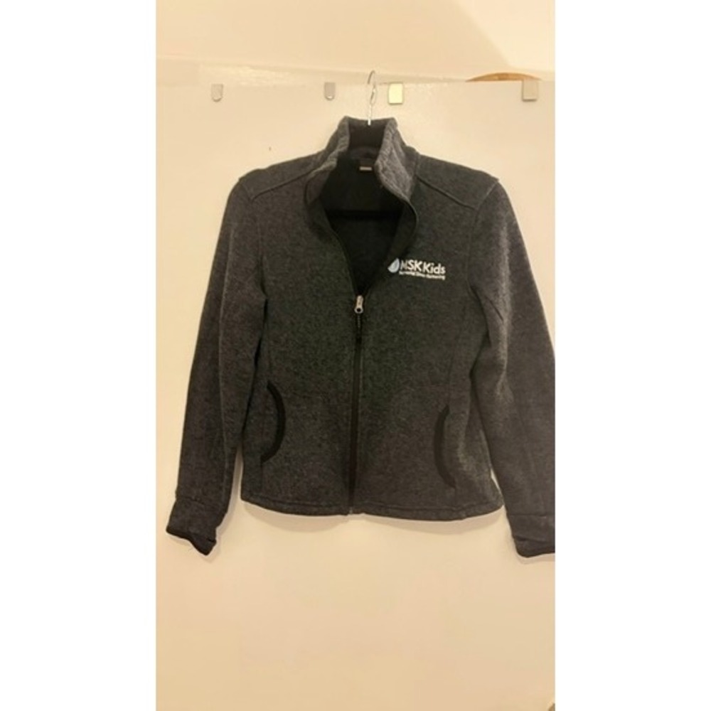 Charles River Apparel MSK Kids Full Zip Sweater Fleece Jacket Grey Womens Small